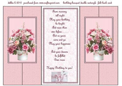 A Birthday Bouquet Double Fold Back Card
