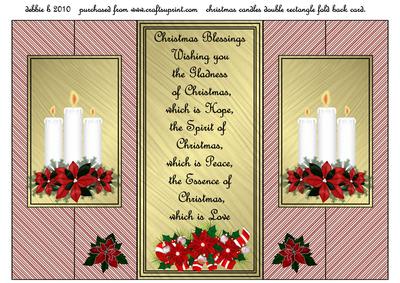 A Trio of Candles Double Fold Back Card