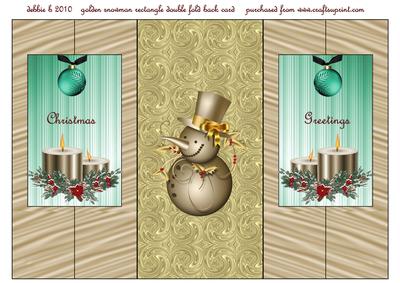 9 Carat Snowman Double Fold Back Card