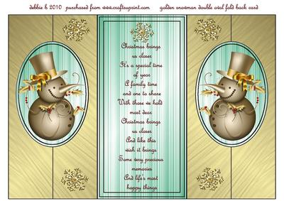 18 Carat Christmas Double Fold Back Card