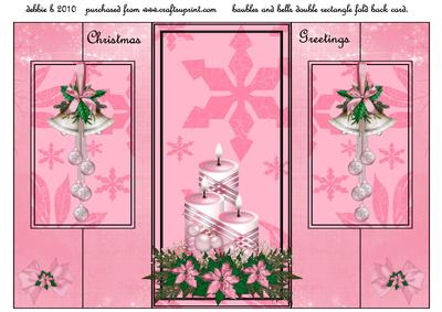 Pink Blush Christmas Double Fold Back Card