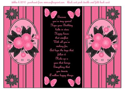 In the Pink Birthday Double Fold Back Card