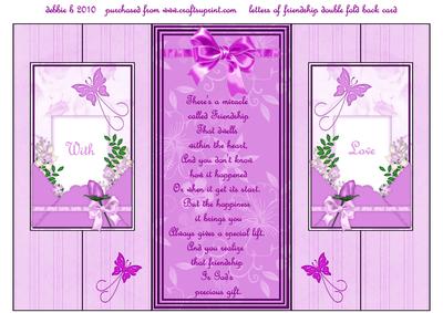 Letters of Friendship Double Fold Back Card