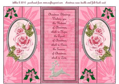 Christmas Roses Double Fold Back Card