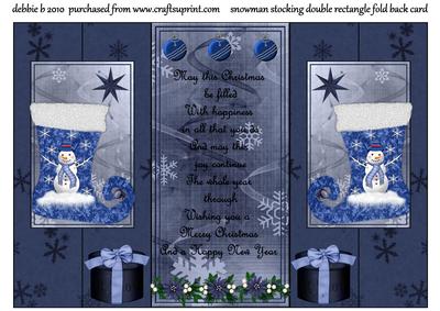 Frostys Stocking Double Fold Back Card