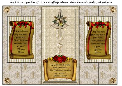 Christmas Scrolls Double Fold Back Card