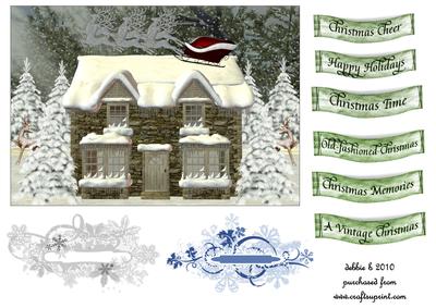 Christmas Cottage with Tags