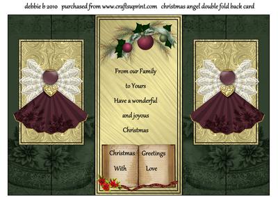 Christmas Angel Double Fold Back Card