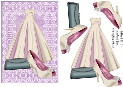 Ladies Gown and Accessories on Lace