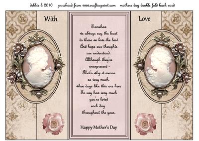 My Mother's Cameo Double Fold Back Card