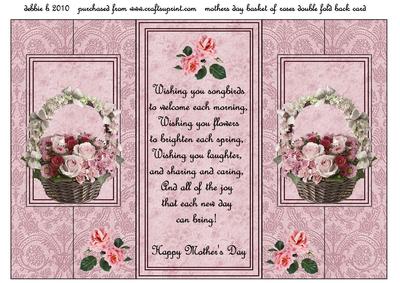 Basket of Roses for My Mother Double Fold Back