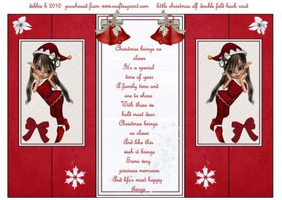 Santa's Little Helper Double Fold Back Card