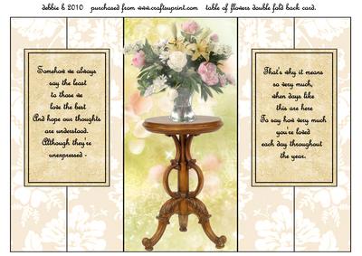 My Table of Flowers Double Fold Back Card