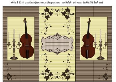 Candle Light and Music Double Fold Back Card