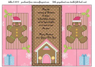 Little Gingerbread Chaps Double Fold Back Card