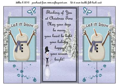Let It Snow Double Fold Back Card
