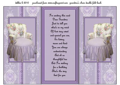 Grandma's Chair Double Fold Back Card