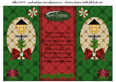 Christmas Lantern Double Fold Back Card