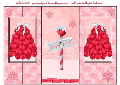 Blush Pink Christmas Double Fold Back Card