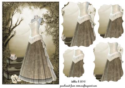 Antique Beauty Shaped Pyramid Card