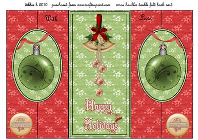 Baubles, Bells and Buttons Christmas Double Fold Back