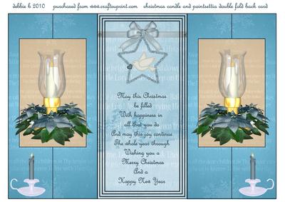 Blue Christmas Double Fold Back Card