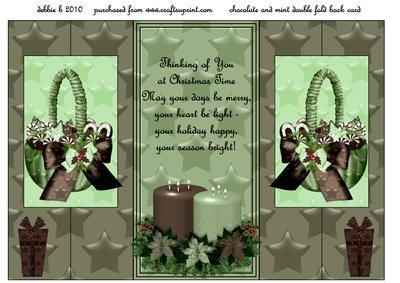 Chocolate and Mint Christmas Double Fold Back