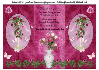Flowers for You Birthday Double Fold Back Card