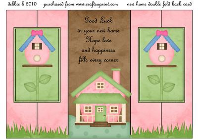 Your New Home Double Fold Back Card