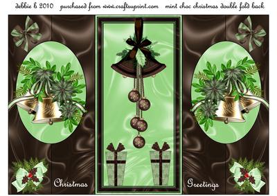 Minty Chocolate Xmas Double Fold Back Card