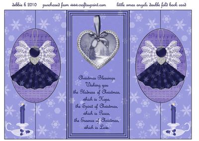 Little Xmas Angels Double Fold Back Card