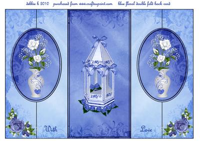 Blue Beauty Double Fold Back Card