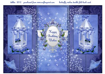 Butterfly Wishes Double Fold Back Card