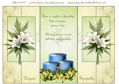 Flowers and Candles Sympathy Double Fold Back Card