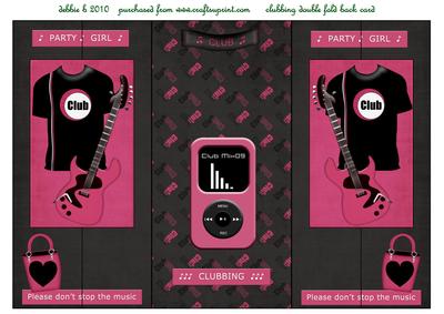 Party Girl Double Fold Back Card