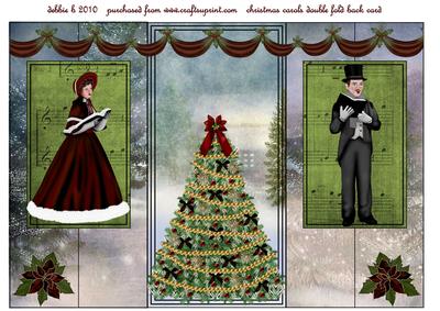 Christmas Carols Double Fold Back Card