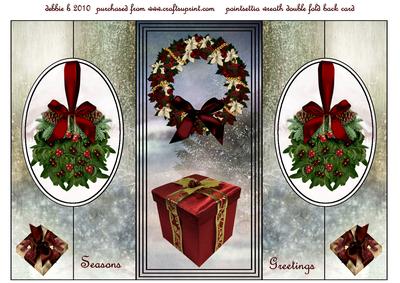 Christmas Wreath and Berries Double Fold Back