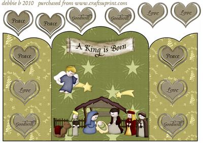 A King is Born Scalloped Gatefold Card with 3D Elements
