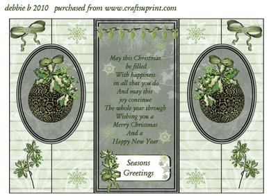 It's a Green Green Xmas Double Fold Back Card