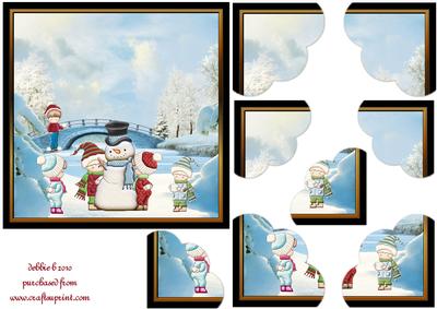 Snowball Fight Triple Scallop Quadro Corner Stacker