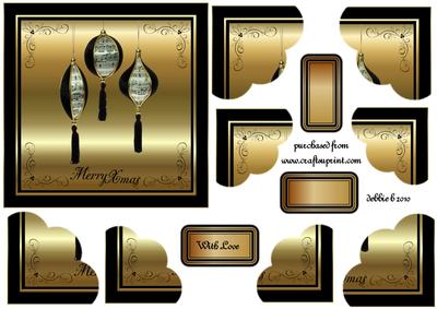 Black and Gold Triple Scallop Quadro Corner Stacker