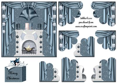 Christmas Fireplace Quadro Petal Corner Stacker