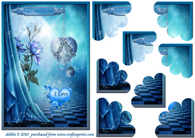 Blue Valentines Roses Quadro Petal Stacker