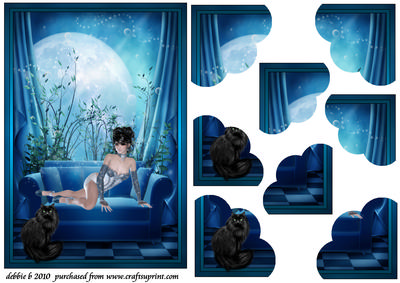 Blue Beauty Tripe Scalloped Corners