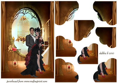Romantic Couple Quadro Triple Scallop Corner Stacker