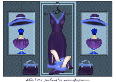 Ladies Fashion Double Fold Back Card