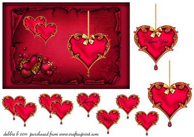 Deep Red and Gold Love