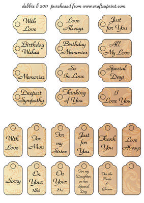 Pale Gold Scrolled Tags
