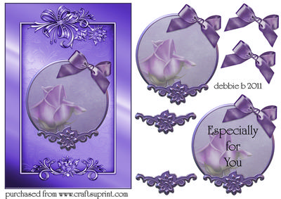 Lilac Rose and Ribbon Bow