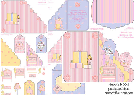 A Sweet Baby Girl Scalloped Stacker Corner and Tag Kit
